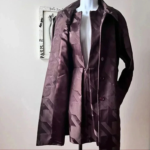 Vintage 90s Cynthia Rowley Brown Houndstooth Two Piece Dress Coat Suit Size 12 L - Picture 7 of 16